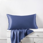 Dark Blue Silk Pillowcases UK for Sale