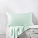 Light Cyan Silk Pillowcases UK for Sale