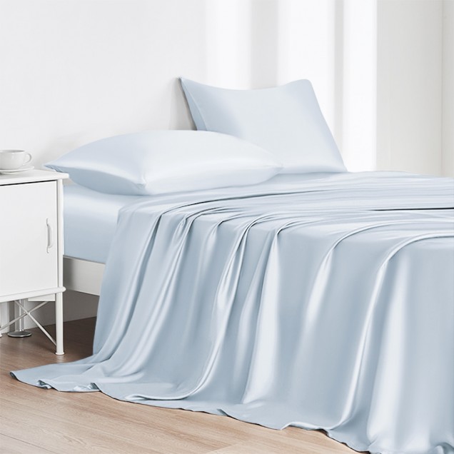 Alice Blue 22 Momme Mulberry Silk Flat Sheet UK for Sale Alice Blue 22 Momme Mulberry Silk Flat Sheet UK for Sale