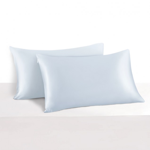 Alice Blue 22 Momme Mulberry Zipper Silk Pillowcase UK for Sale Alice Blue 22 Momme Mulberry Zipper Silk Pillowcase UK for Sale