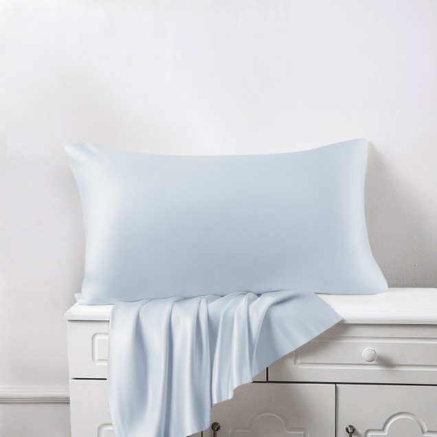 Alice Blue 22 Momme Mulberry Zipper Silk Pillowcase UK for Sale Alice Blue 22 Momme Mulberry Zipper Silk Pillowcase UK for Sale