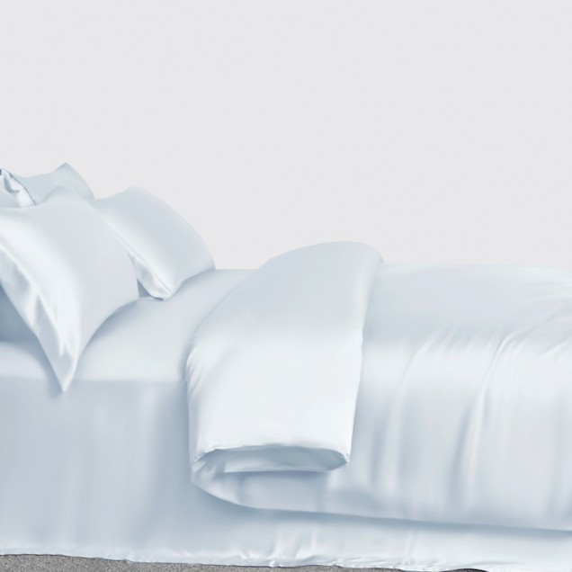 Alice Blue 3 PCS 22 Momme Mulberry Silk Duvet Cover Set UK for Sale Alice Blue 3 PCS 22 Momme Mulberry Silk Duvet Cover Set UK for Sale