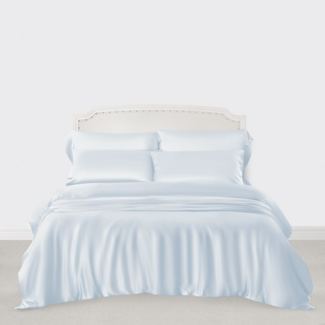 Alice Blue 3 PCS 22 Momme Mulberry Silk Duvet Cover Set UK for Sale Alice Blue 3 PCS 22 Momme Mulberry Silk Duvet Cover Set UK for Sale