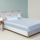Baby Blue 22 Momme Mulberry Silk Fitted Sheet UK for Sale Baby Blue 22 Momme Mulberry Silk Fitted Sheet UK for Sale