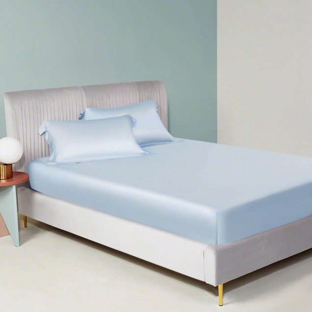 Baby Blue 22 Momme Mulberry Silk Sheet Set UK for Sale Baby Blue 22 Momme Mulberry Silk Sheet Set UK for Sale