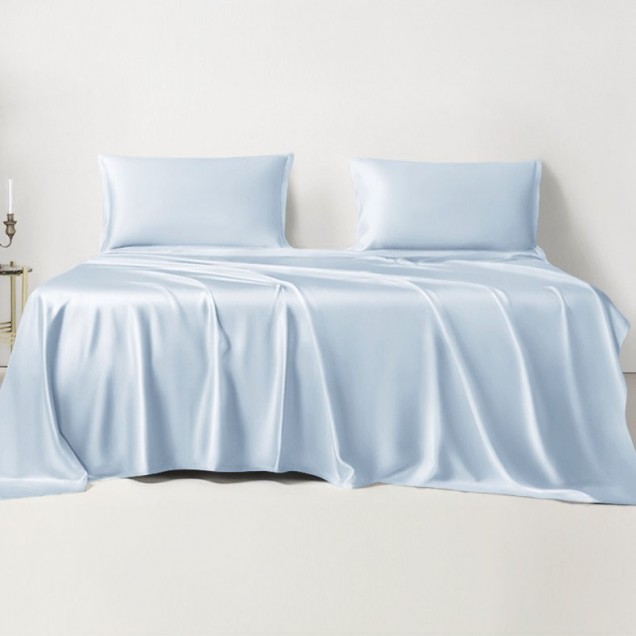 Baby Blue 22 Momme Mulberry Silk Sheet Set UK for Sale Baby Blue 22 Momme Mulberry Silk Sheet Set UK for Sale