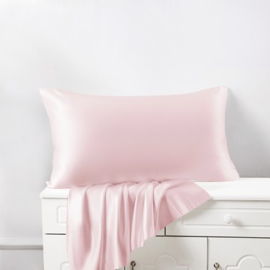Baby Pink 22 Momme Mulberry Zipper Silk Pillowcase UK for Sale