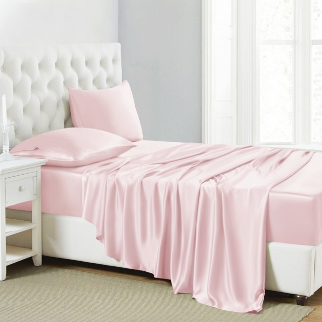 Baby Pink 22 Momme Mulberry Silk Sheet Set UK for Sale Baby Pink 22 Momme Mulberry Silk Sheet Set UK for Sale