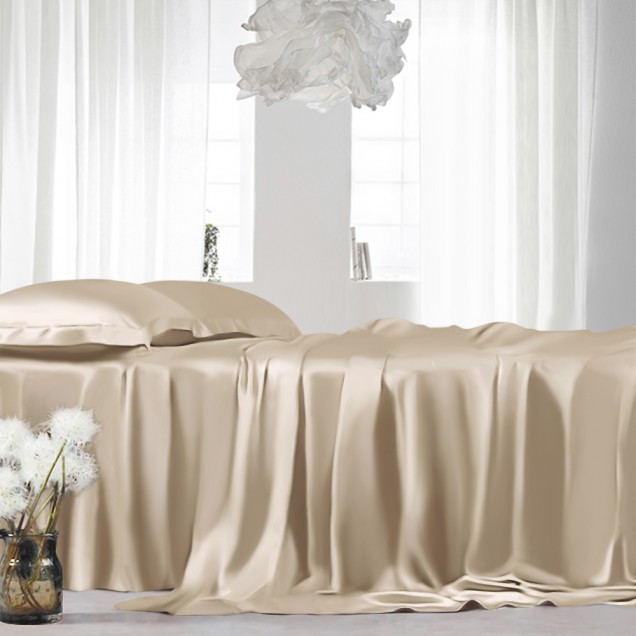 Beige 22 Momme Mulberry Silk Flat Sheet UK for Sale Beige 22 Momme Mulberry Silk Flat Sheet UK for Sale
