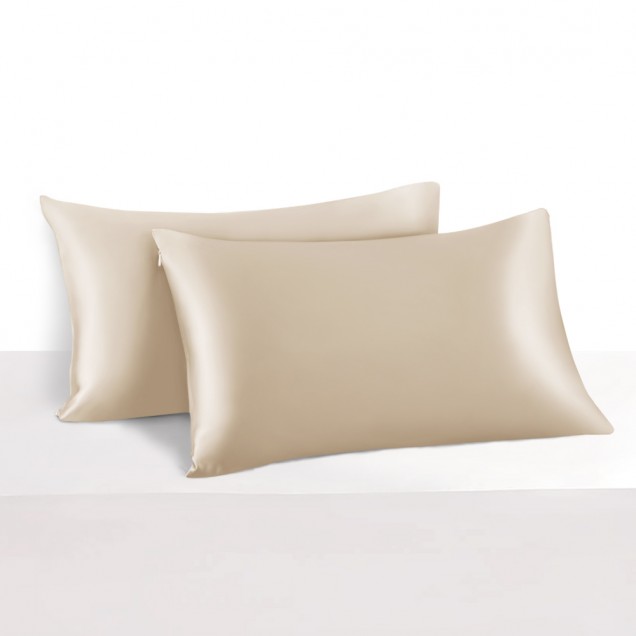 Beige 22 Momme Mulberry Zipper Silk Pillowcase UK for Sale Beige 22 Momme Mulberry Zipper Silk Pillowcase UK for Sale