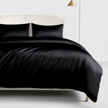 Black 22 Momme Mulberry Silk Duvet Cover UK for Sale