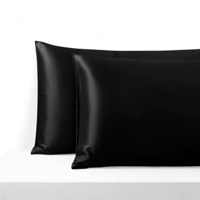 Black Envelope 22 Momme Mulberry Silk Pillowcase UK for Sale Black Envelope 22 Momme Mulberry Silk Pillowcase UK for Sale