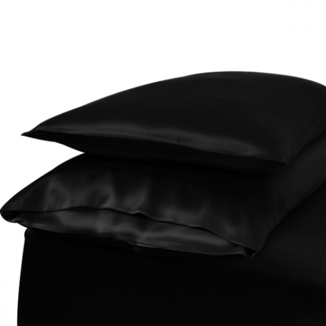 Black Envelope 22 Momme Mulberry Silk Pillowcase UK for Sale Black Envelope 22 Momme Mulberry Silk Pillowcase UK for Sale