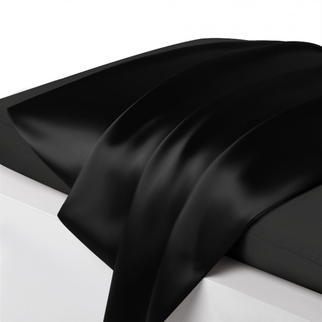 Black Envelope 22 Momme Mulberry Silk Pillowcase UK for Sale Black Envelope 22 Momme Mulberry Silk Pillowcase UK for Sale