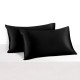 Black 22 Momme Mulberry Zipper Silk Pillowcase UK for Sale Black 22 Momme Mulberry Zipper Silk Pillowcase UK for Sale