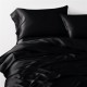 Black 3 PCS 22 Momme Mulberry Silk Duvet Cover Set UK for Sale Black 3 PCS 22 Momme Mulberry Silk Duvet Cover Set UK for Sale