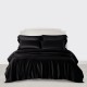 Black 3 PCS 22 Momme Mulberry Silk Duvet Cover Set UK for Sale Black 3 PCS 22 Momme Mulberry Silk Duvet Cover Set UK for Sale
