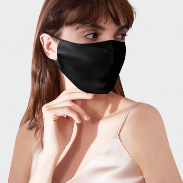 Black Double-Sided 22 Momme Silk Face Mask UK for Sale Black Double-Sided 22 Momme Silk Face Mask UK for Sale