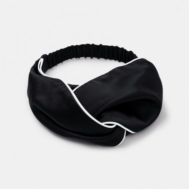 Black & Ivory Silk Headband UK for Sale