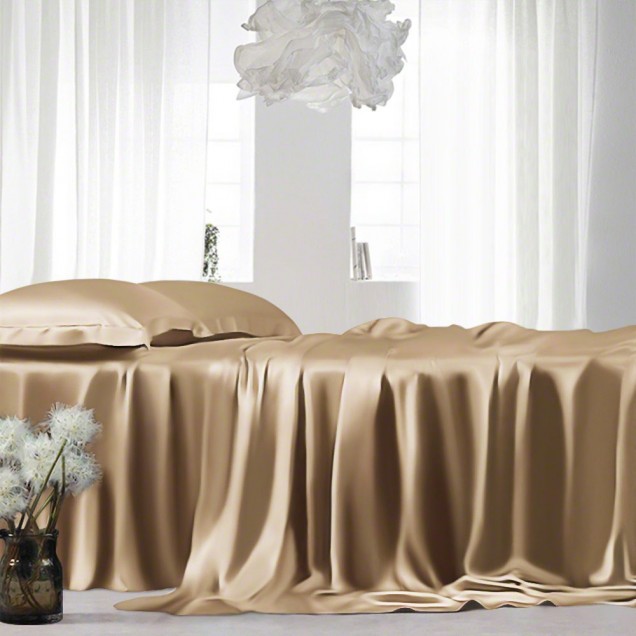 Cappuccino 22 Momme Mulberry Silk Sheet Set UK for Sale Cappuccino 22 Momme Mulberry Silk Sheet Set UK for Sale