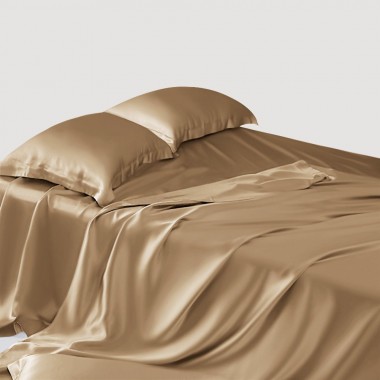 Cappuccino 22 Momme Mulberry Silk Sheet Set UK for Sale