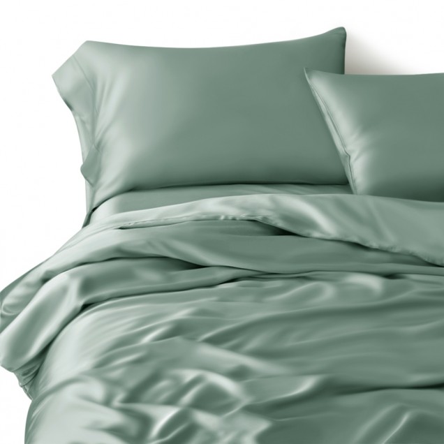 Celadon Green 22 Momme Mulberry Silk Duvet Cover UK for Sale Celadon Green 22 Momme Mulberry Silk Duvet Cover UK for Sale
