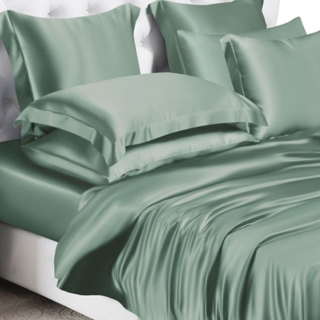 Celadon Green 22 Momme Mulberry Silk Duvet Cover UK for Sale Celadon Green 22 Momme Mulberry Silk Duvet Cover UK for Sale