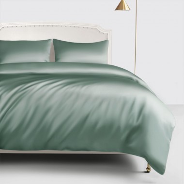 Celadon Green 22 Momme Mulberry Silk Duvet Cover UK for Sale