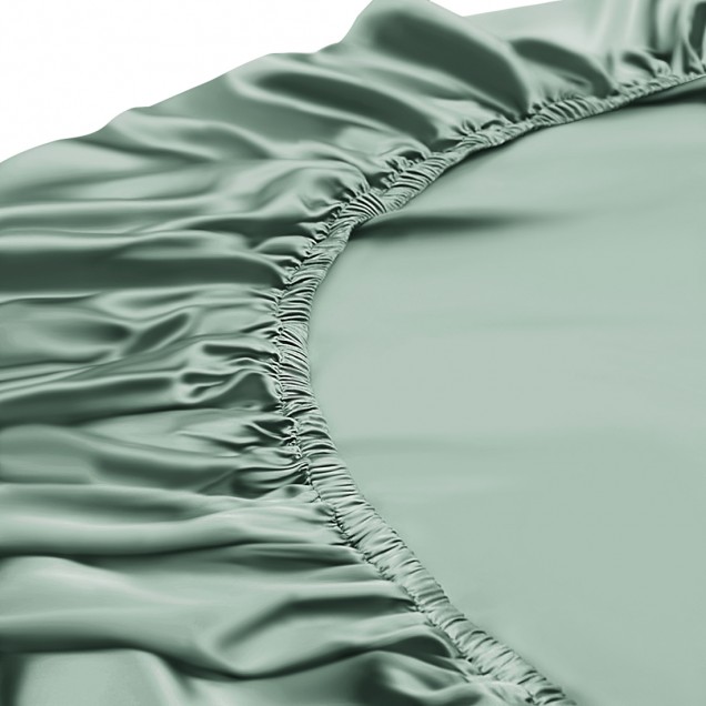 Celadon Green 22 Momme Mulberry Silk Fitted Sheet UK for Sale