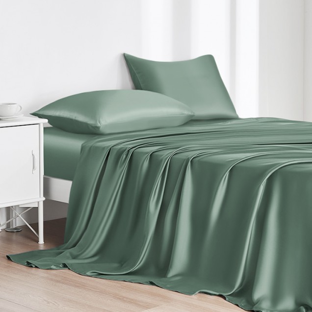 Celadon Green 22 Momme Mulberry Silk Flat Sheet UK for Sale Celadon Green 22 Momme Mulberry Silk Flat Sheet UK for Sale