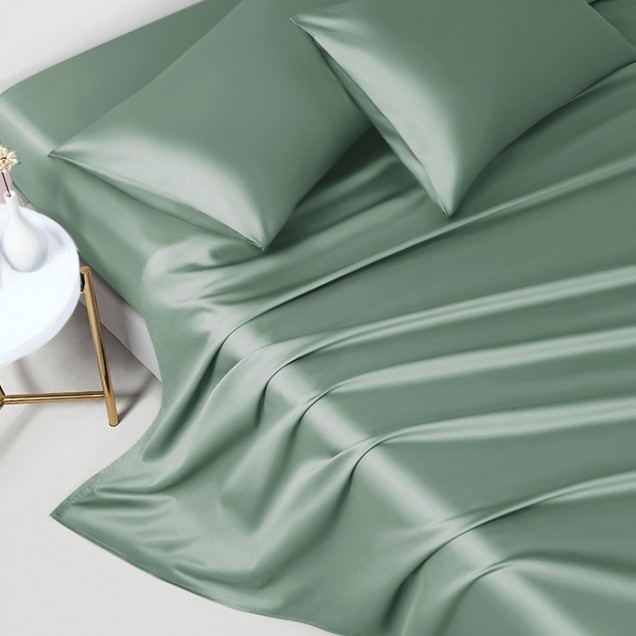Celadon Green 22 Momme Mulberry Silk Flat Sheet UK for Sale Celadon Green 22 Momme Mulberry Silk Flat Sheet UK for Sale