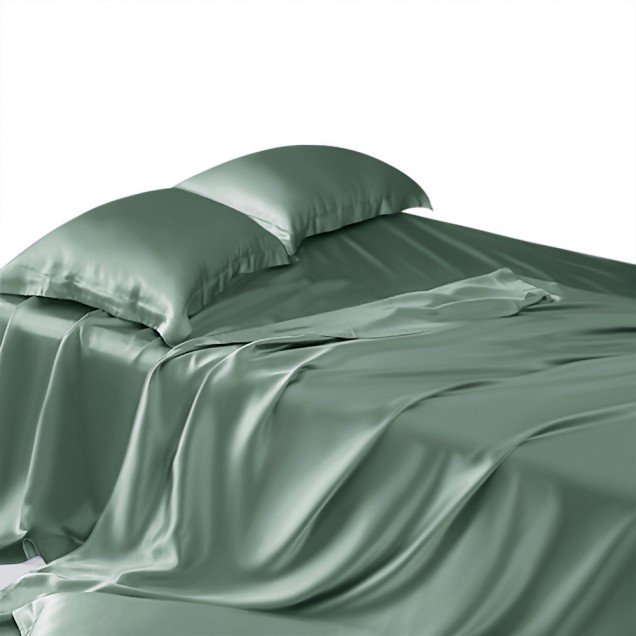 Celadon Green 22 Momme Mulberry Silk Flat Sheet UK for Sale Celadon Green 22 Momme Mulberry Silk Flat Sheet UK for Sale