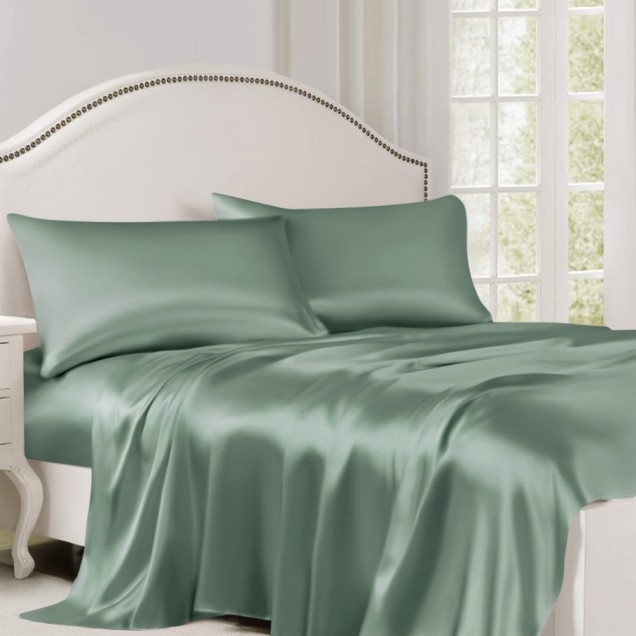 Celadon Green 22 Momme Mulberry Silk Flat Sheet UK for Sale Celadon Green 22 Momme Mulberry Silk Flat Sheet UK for Sale