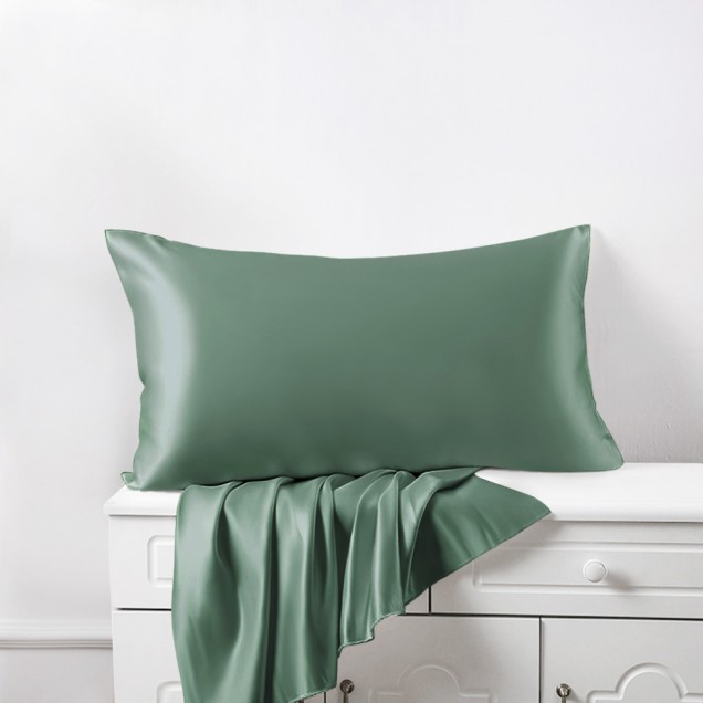 Celadon Green Envelope 22 Momme Mulberry Silk Pillowcase UK for Sale