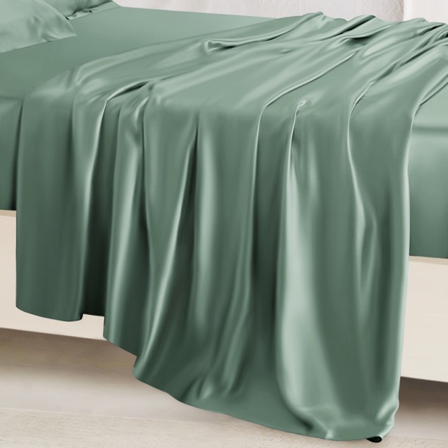 Celadon Green 22 Momme Mulberry Silk Sheet Set UK for Sale Celadon Green 22 Momme Mulberry Silk Sheet Set UK for Sale