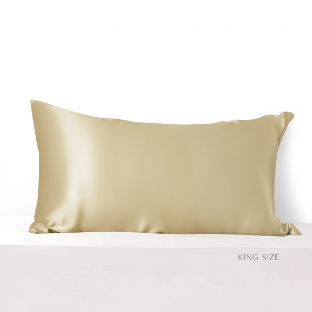 Champagne 22 Momme Mulberry Zipper Silk Pillowcase UK for Sale Champagne 22 Momme Mulberry Zipper Silk Pillowcase UK for Sale