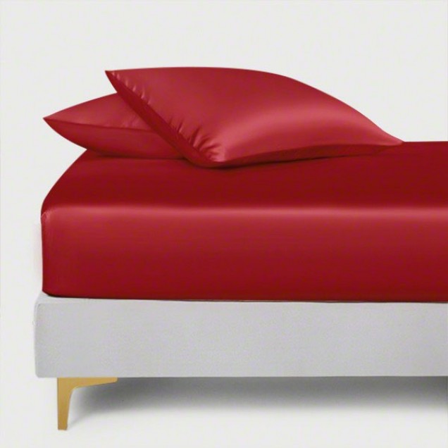 Cherry 22 Momme Mulberry Silk Fitted Sheet UK for Sale Cherry 22 Momme Mulberry Silk Fitted Sheet UK for Sale