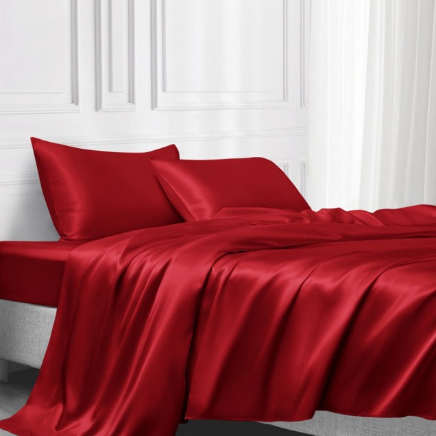 Cherry 22 Momme Mulberry Silk Flat Sheet UK for Sale Cherry 22 Momme Mulberry Silk Flat Sheet UK for Sale