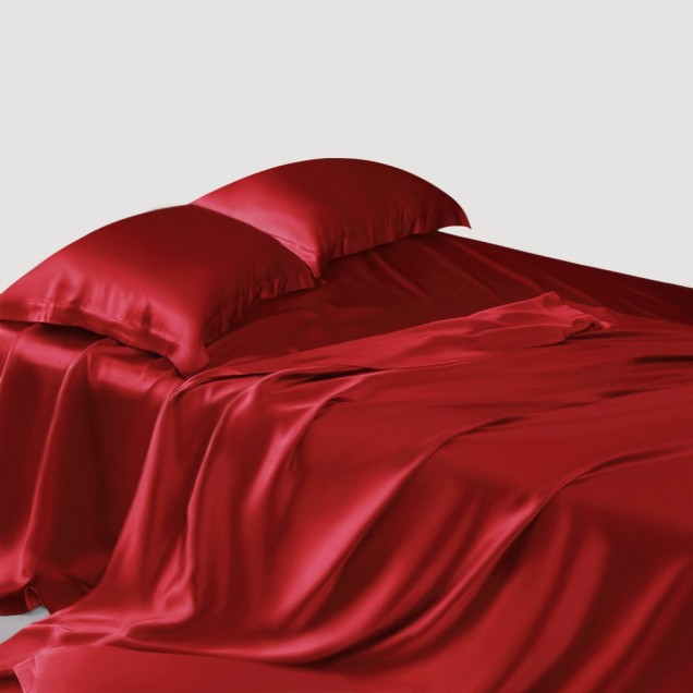 Cherry 22 Momme Mulberry Silk Flat Sheet UK for Sale Cherry 22 Momme Mulberry Silk Flat Sheet UK for Sale