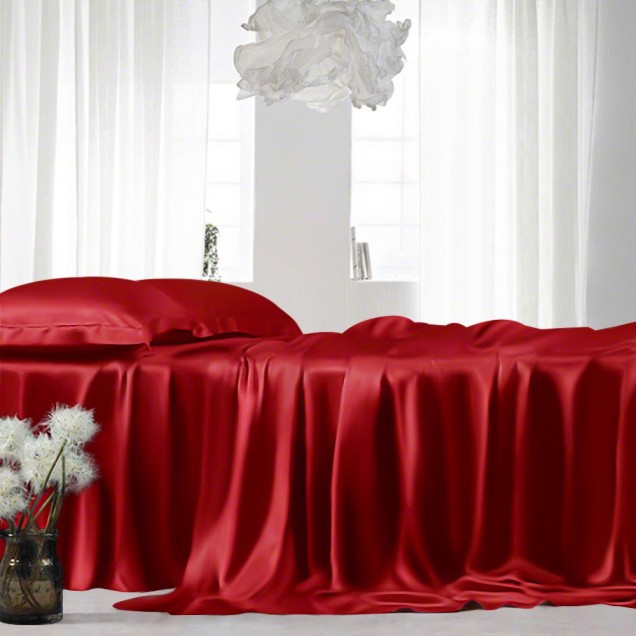 Cherry 22 Momme Mulberry Silk Sheet Set UK for Sale Cherry 22 Momme Mulberry Silk Sheet Set UK for Sale