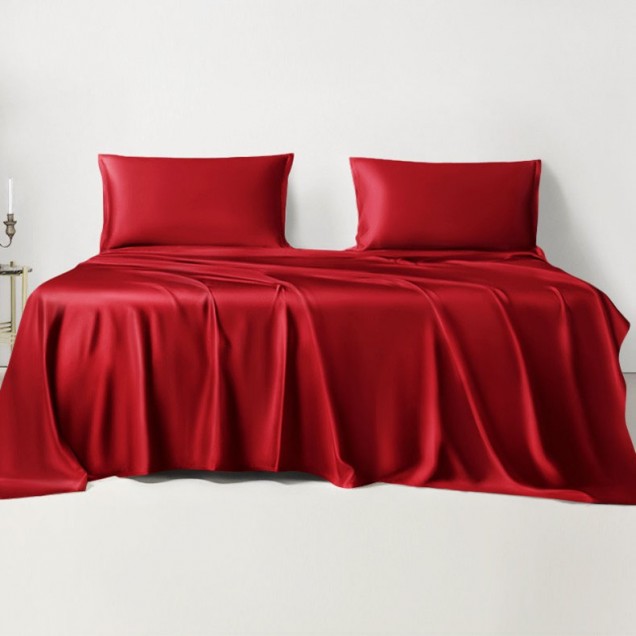 Cherry 22 Momme Mulberry Silk Sheet Set UK for Sale Cherry 22 Momme Mulberry Silk Sheet Set UK for Sale
