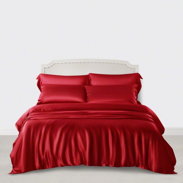 Cherry 3 PCS 22 Momme Mulberry Silk Duvet Cover Set UK for Sale Cherry 3 PCS 22 Momme Mulberry Silk Duvet Cover Set UK for Sale