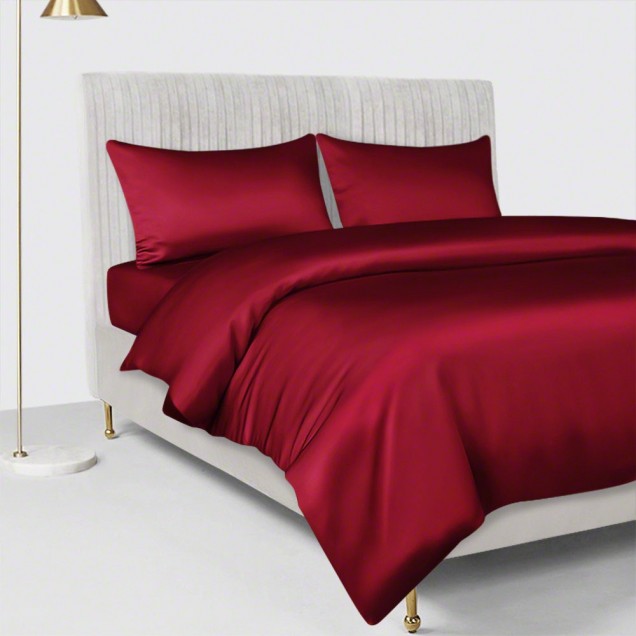 Claret 22 Momme Mulberry Silk Duvet Cover UK for Sale Claret 22 Momme Mulberry Silk Duvet Cover UK for Sale