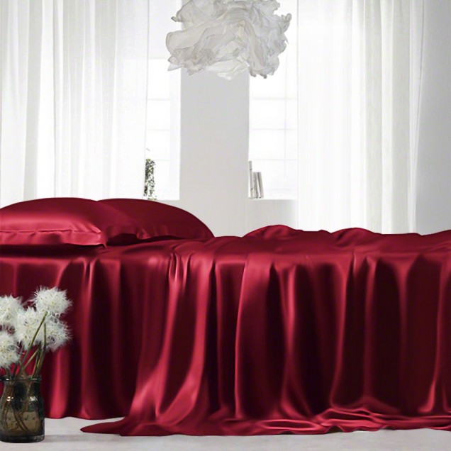 Claret 22 Momme Mulberry Silk Flat Sheet UK for Sale Claret 22 Momme Mulberry Silk Flat Sheet UK for Sale