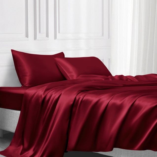 Claret 22 Momme Mulberry Silk Flat Sheet UK for Sale Claret 22 Momme Mulberry Silk Flat Sheet UK for Sale