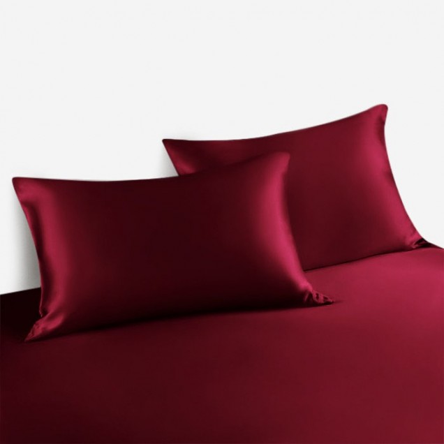 Claret 22 Momme Mulberry Zipper Silk Pillowcase UK for Sale Claret 22 Momme Mulberry Zipper Silk Pillowcase UK for Sale