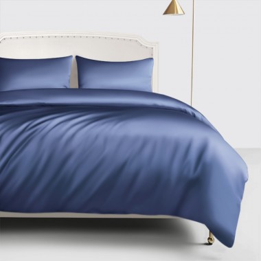 Dark Blue 22 Momme Mulberry Silk Duvet Cover UK for Sale