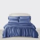 Dark Blue 3 PCS 22 Momme Mulberry Silk Duvet Cover Set UK for Sale Dark Blue 3 PCS 22 Momme Mulberry Silk Duvet Cover Set UK for Sale