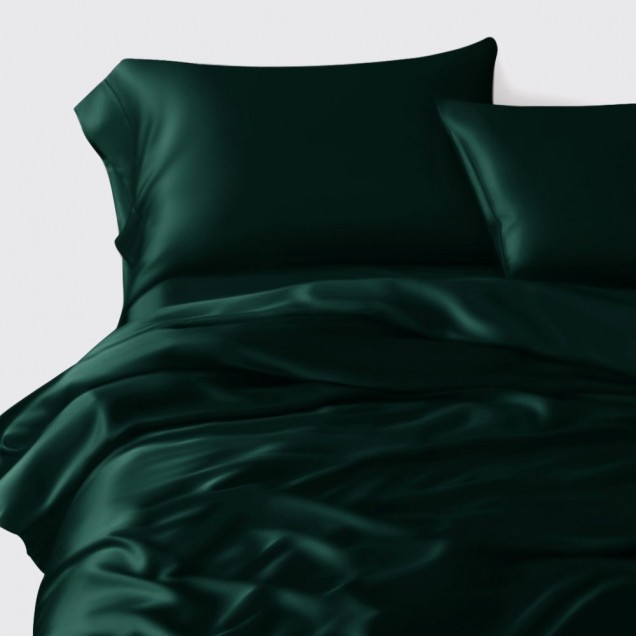 Dark Green 22 Momme Mulberry Silk Duvet Cover UK for Sale Dark Green 22 Momme Mulberry Silk Duvet Cover UK for Sale