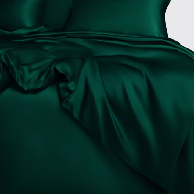 Dark Green 22 Momme Mulberry Silk Duvet Cover UK for Sale Dark Green 22 Momme Mulberry Silk Duvet Cover UK for Sale